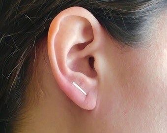 Tiny Smooth Ear Climber Earring 14k Gold Fill Rose Gold Fill Sterling Silver earrings Minimal jewelry threader jewelry Everyday earrings 057
