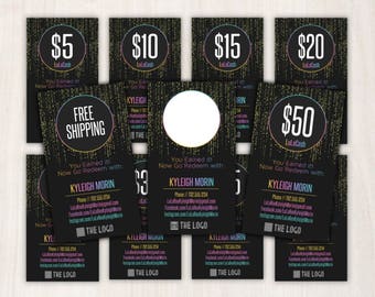Shimmer Cash Cards; (12) Business Card Size Personalized Cash Cards; Home Office Approved; Fashion Consultant Cards