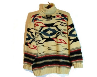Ralph Lauren Vintage Sweater Ralph Lauren Vintage Indian Blanket Sweater Ralph Lauren Aztec Sweater Retro Ralph Lauren Vtg 90's Wool Sweater
