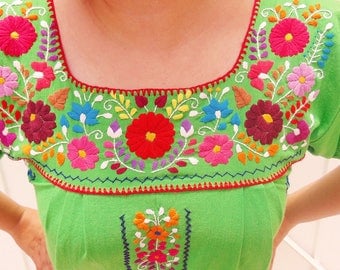 Hand Embroidered Dress, Oaxacan Dress, Mexican Dress Cotton, Maternity Dress, Tunic Mexican, Mexican Embroidered Dress, Mexican Mini Dress