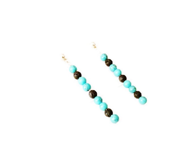 Turquoise and Lava Earrings