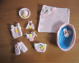 Doll House miniature clothes beach set scale 1:12