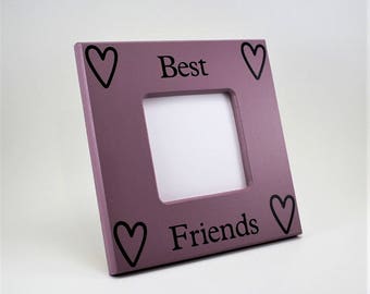purple picture frame best friend picture frame 8 x 8 frame custom picture frame saying quotes picture frame gift present wood frame
