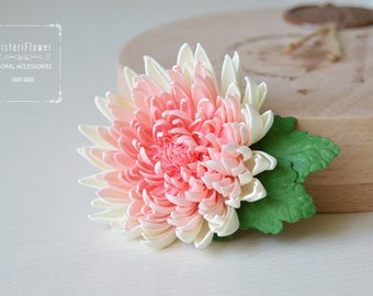 Wedding hair clip Gift for her Bohemian wedding Gift for mother Chrysanthemum Rustic wedding gift Woodland Hair accessories Flower for hair