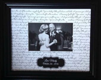 ather Daughter Dance Lyric Picture Frame Father's Day , Dad's Birthday, Wedding, Little Girl Persononalized Wedding Gift Frame