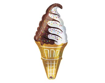 Ice Cream Cone Balloon, Ice Cream Party, Sundae Bar Birthday, Ice Cream Cone 41" Jumbo Balloon