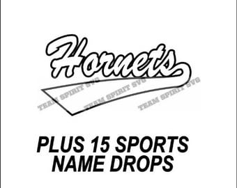 Hornets Swoosh Download Files - SVG, DXF, EPS, Silhouette Studio, Vinyl Cutting Files, Digital Cut Files - Use with Cricut and Silhouette