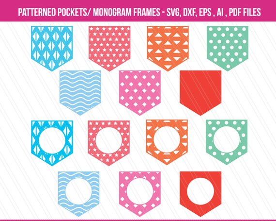 Download Pocket Svg monogram pocket svg Shirt pocket monogram frame