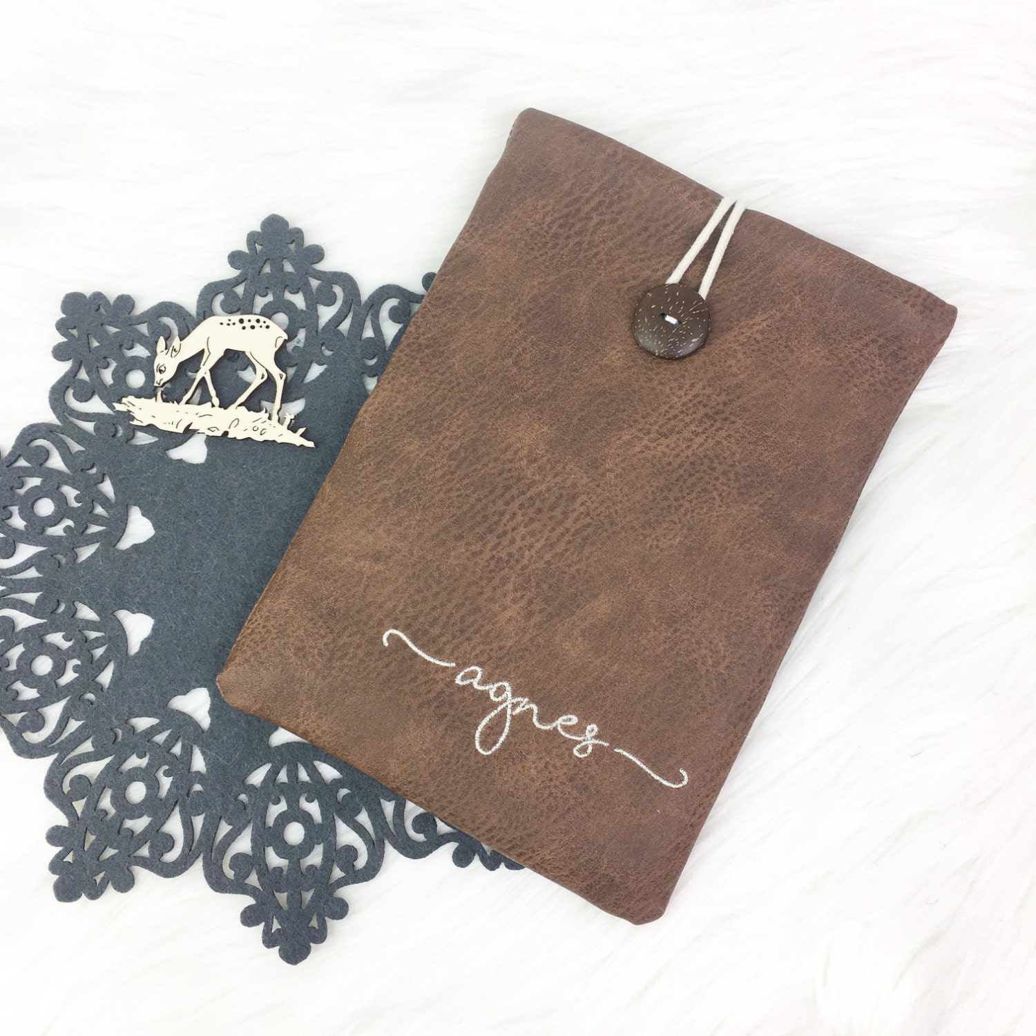 Personalised Faux Leather Laptop Sleeve Case MacBook Air