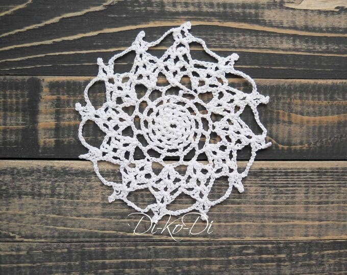 Crochet lace doily, white doily, crocheted decoration, crochet table decor, decorative crochet, white cotton doily, crochet ornaments, lacey