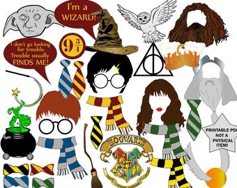 Harry Potter photo booth props: "WIZARD PARTY PROPS" Harry Potter Birthday Party Props,Hogwarts Photobooth Props,Harry Potter Theme Party