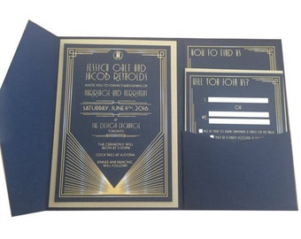 Art Deco Wedding Invitation Suite