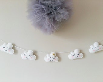 Cloud Garland, Cloud Bunting, Cloud Nursery, Nursery Decor