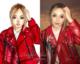 custom illustration,custom portrait,self portrait,portrait,custom sketch,custom drawing,custom gift,fashion print,fashion illustration