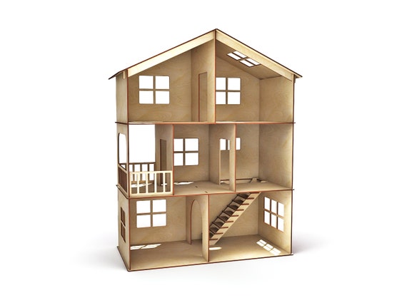 The three-storey house with a ladder doll house dollhouse