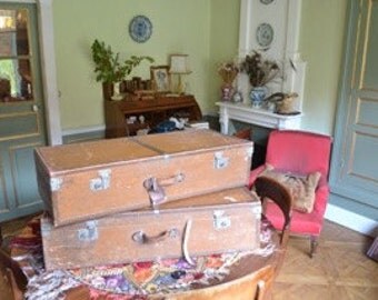 2 old moynat trunks / suitcases