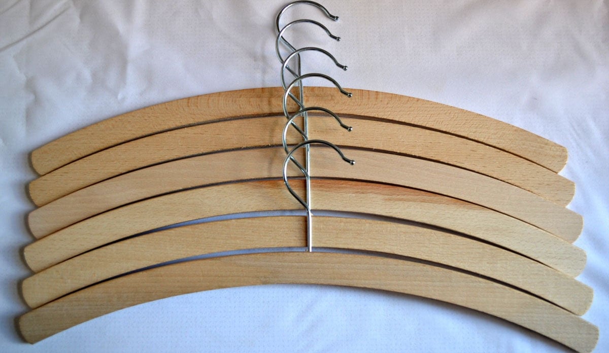 12 x Wooden Coat Hangers. 42cm long Adult size. Beech wood