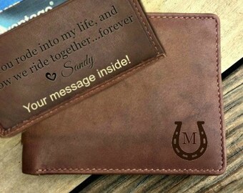 Gift for horse lover• horseshoe • Kentucky Derby • horse wallet • personalized horse gift • Toffee* 7751
