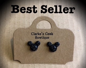 Black Mickey Mouse Ears Disney Costume Jewellery Earrings