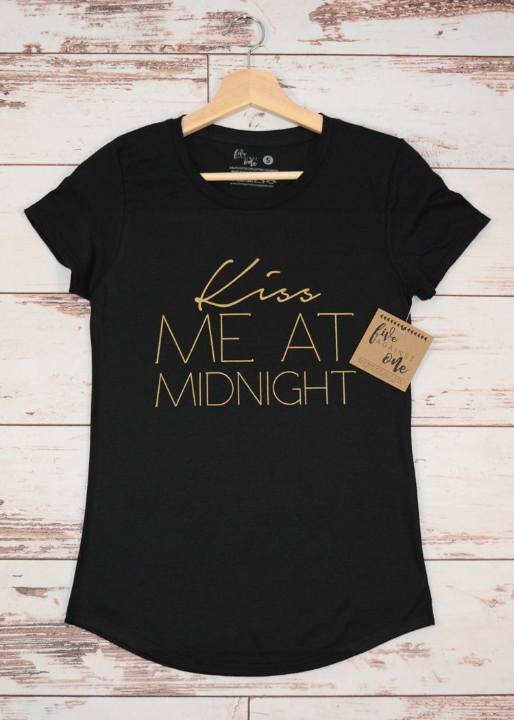 Kiss Me At Midnight Women's T-Shirt, V-Neck, Tank, Hoodie, Teenage Girl T-Shirt, Birthday Gift, Womens Clothing, Women's Tee, Graphic Tee