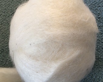 White Alpaca/Wool Blend Roving