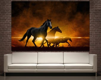 Wall Art Horses horse canvas print | etsy Wall Art Horses horse canvas print | etsy
