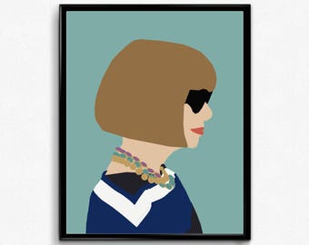 Anna Wintour Minimalist Poster- Feminist Poster, Iconic Women
