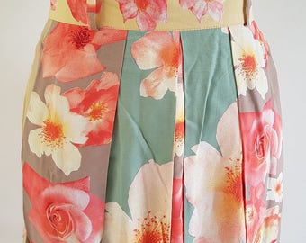 1980s Gerry Weber floral long pleated skirt | UK Size 14
