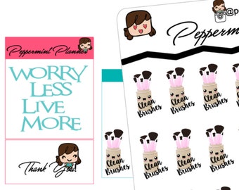 Clean Brushes planner stickers {#158}