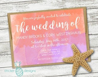 tie dye invitation etsy