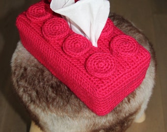Lego handkerchief coverbox - color raspberry red