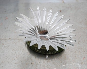 Vintage Dartington Crystal 'Palm Dish' By Anita Harris. Early 80s. Mint Condition