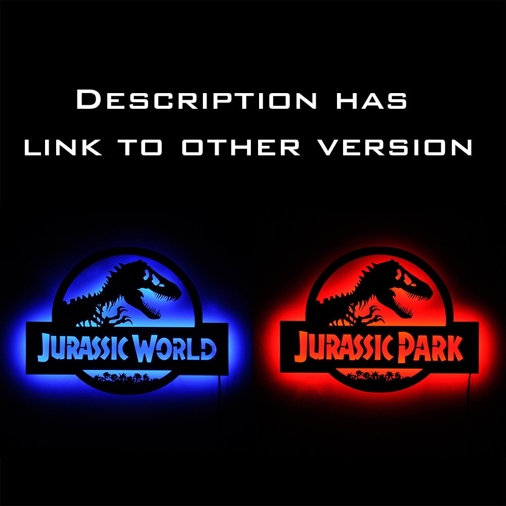 Jurassic Park Sign Led Lighted Jurassic Park By Signschromatic 6231