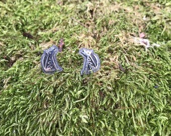 Sterling Silver Howling Coyote Stud Earrings