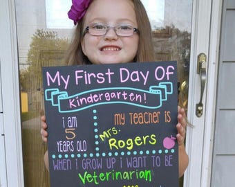 First day of school chalkboard, 1st day of school chalkboard, customized back to school chalkboard, reusable chalkboard sign, photo prop