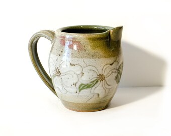 Signed Stoneware Pottery Pitcher Vase by BigMuddyVintageShop