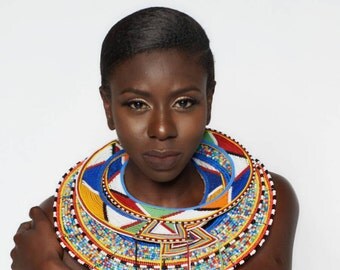 African Necklace, Wedding Beaded Necklace, African Jewelry, African Necklace, Maasai Jewelry, Maasai Necklace, Kenyan Jewelry Kenya Necklace