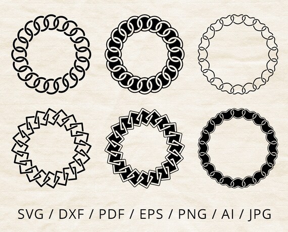 Download Chain monogram border svg Circle frame svg Cuttable Round ...