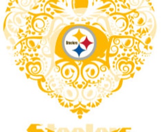 Pittsburg Steelers Ornate Heart SVG File
