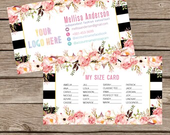 Printable My Sizes Card Size Cards Business Card Business Cards Home Office Approved Colors Digital File LLR016