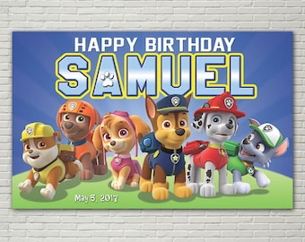 BANNER - Paw Patrol Birthday Banner - Party Banner
