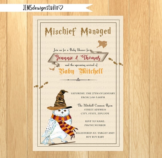 Printable Harry Potter Baby Shower Invitations 10