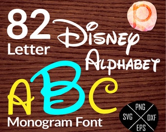 Disney font SVG cuttable Alphabet and Numberst*Disney Monogram Font svg,clipart,eps,dxf,png*Cutting Files*Cricut*Silhouette Studio*Sure Cut
