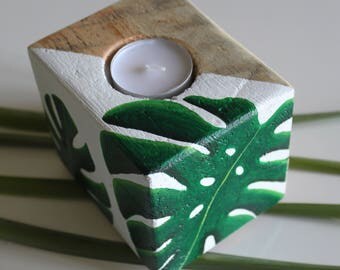 Woo candle holder "Monstera"
