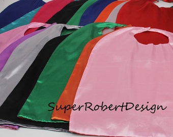Party Pack 10 capes - REVERSIBLE Solid Two Colored Satin Superhero Cape- child cape, party favor, Satin solid capes, boys girls capes