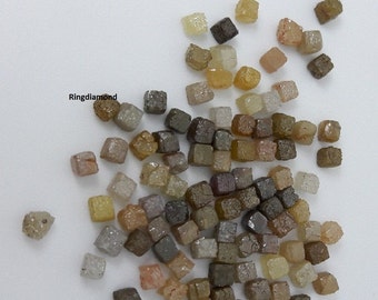 Natural Rough Diamond Congo cube Raw diamond unfinished diamond mix color 2.75 MM X 3.00 MM uncut diamond
