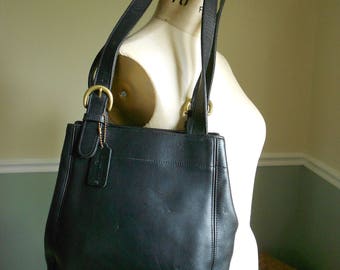Coach Leather Buckle Bag / Black Coach Bag