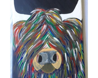 Acrylic Highland Cattle Painting