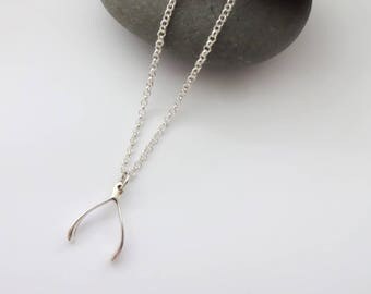 Wishbone Necklace, Wish Necklace, Lucky Charm, Make a Wish, Simple Necklace, Minimal Jewelry, Boho Necklace, Dainty Necklace, Gift for Her