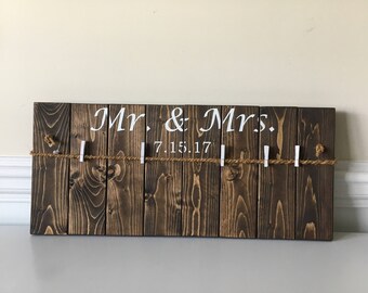 Mr and Mrs Sign- Mr and Mrs Wall Decor- Wedding Gift- Wedding Shower Gift- Wedding Photo Frame- Wedding Picture Frame- Gifts for Newlyweds